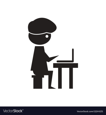 Flat icon in black and white programmer vector image Flat icon in black and white programmer vector image