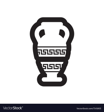 Flat icon in black and white style amphora vector image Flat icon in black and white style amphora vector image