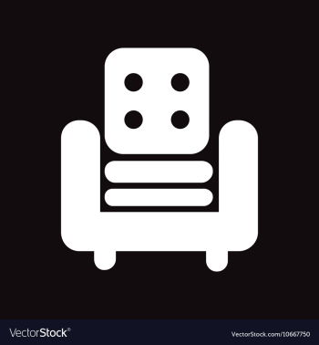 Flat icon in black and white style armchair vector image Flat icon in black and white style armchair vector image