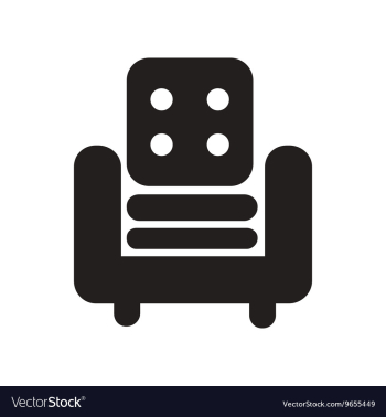 Flat icon in black and white style armchair vector image Flat icon in black and white style armchair vector image
