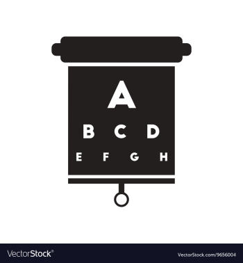 Flat icon in black and white style eyesight check vector image Flat icon in black and white style eyesight check vector image