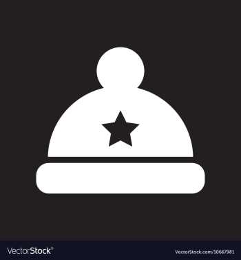 Flat icon in black and white style hat vector image