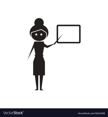Flat icon in black and white teacher vector image Flat icon in black and white teacher vector image