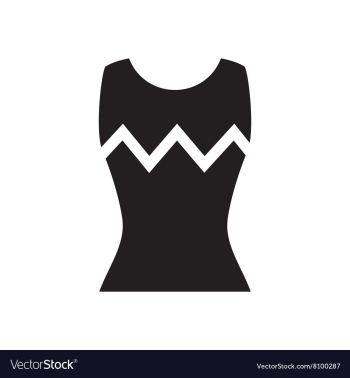 Flat icon in black and white women T-shirt vector image Flat icon in black and white women T-shirt vector image