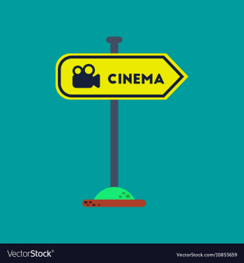 Flat icon on background cinema sign vector image Flat icon on background cinema sign vector image