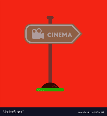 Flat icon on background cinema sign vector image Flat icon on background cinema sign vector image
