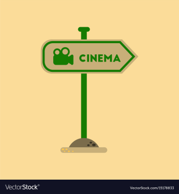 Flat icon on background cinema sign vector image Flat icon on background cinema sign vector image
