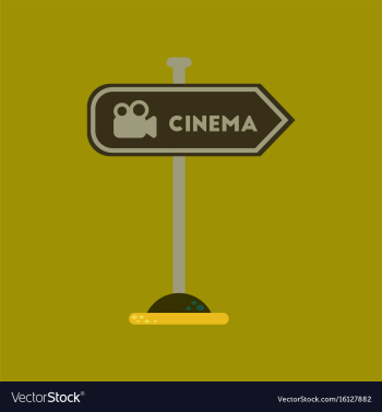 Flat icon on background cinema sign vector image Flat icon on background cinema sign vector image