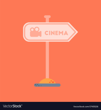 Flat icon on background cinema sign vector image Flat icon on background cinema sign vector image