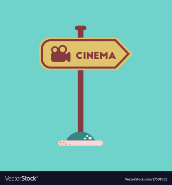 Flat icon on background cinema sign vector image Flat icon on background cinema sign vector image