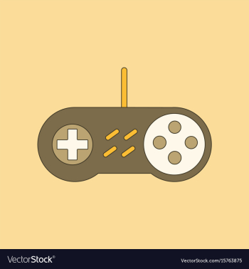 Flat icon on background game joystick vector image Flat icon on background game joystick vector image