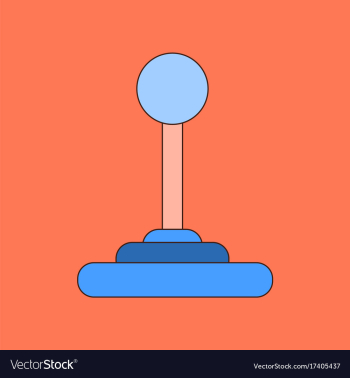 Flat icon on background joystick vector image Flat icon on background joystick vector image