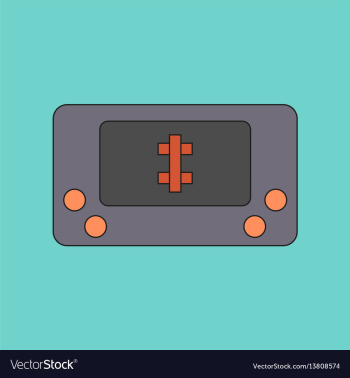 Flat icon on background kids toy console vector image