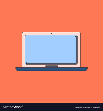 Flat icon on background laptop vector image Flat icon on background laptop vector image