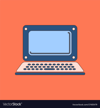 Flat icon on background laptop vector image Flat icon on background laptop vector image