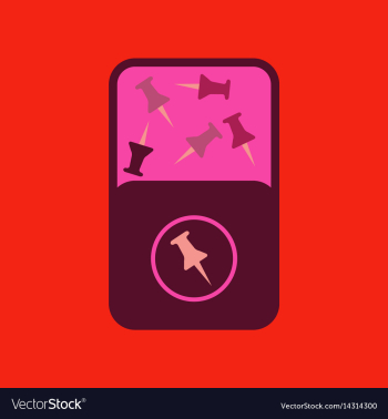 Flat icon on background office pins vector image Flat icon on background office pins vector image