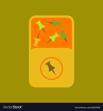 Flat icon on background office pins vector image Flat icon on background office pins vector image