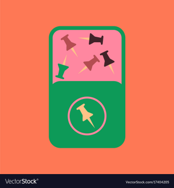 Flat icon on background office pins vector image Flat icon on background office pins vector image