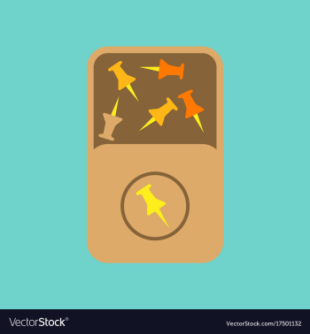 Flat icon on background office pins vector image Flat icon on background office pins vector image
