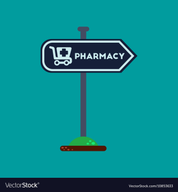 Flat icon on background pharmacy sign vector image