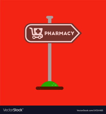 Flat icon on background pharmacy sign vector image