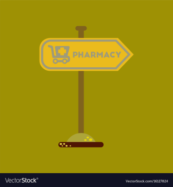 Flat icon on background pharmacy sign vector image
