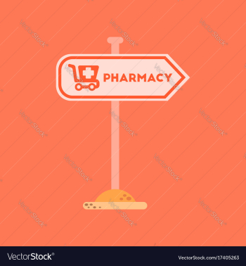 Flat icon on background pharmacy sign vector image