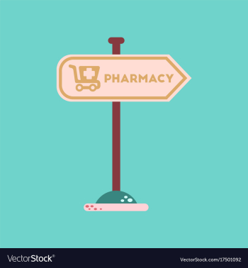 Flat icon on background pharmacy sign vector image