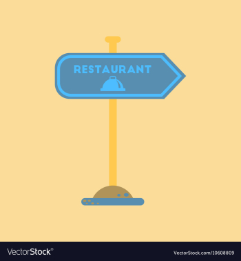Flat icon on background restaurant sign vector image Flat icon on background restaurant sign vector image