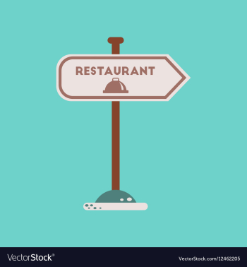 Flat icon on background restaurant sign vector image Flat icon on background restaurant sign vector image