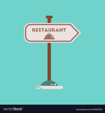 Flat icon on background restaurant sign vector image Flat icon on background restaurant sign vector image