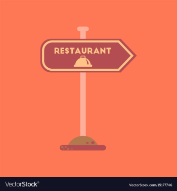 Flat icon on background restaurant sign vector image Flat icon on background restaurant sign vector image