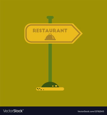 Flat icon on background restaurant sign vector image Flat icon on background restaurant sign vector image