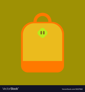 Flat icon on background school bag vector image Flat icon on background school bag vector image