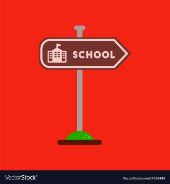 Flat icon on background school sign vector image Flat icon on background school sign vector image