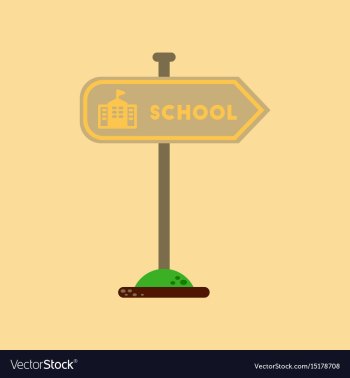 Flat icon on background school sign vector image Flat icon on background school sign vector image
