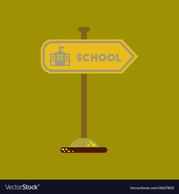 Flat icon on background school sign vector image Flat icon on background school sign vector image