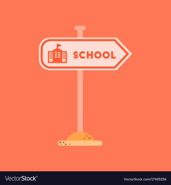 Flat icon on background school sign vector image Flat icon on background school sign vector image