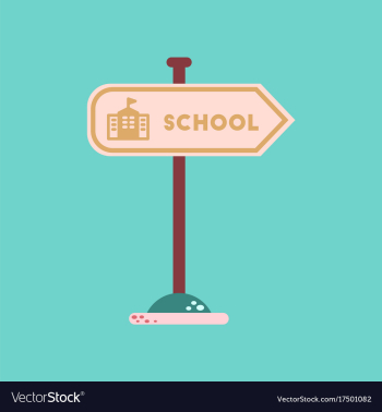 Flat icon on background school sign vector image Flat icon on background school sign vector image