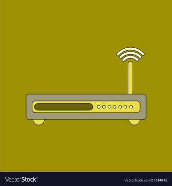 Flat icon on background wi fi modem vector image Flat icon on background wi fi modem vector image