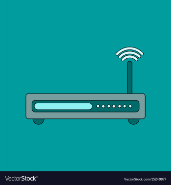 Flat icon on background wi fi modem vector image Flat icon on background wi fi modem vector image