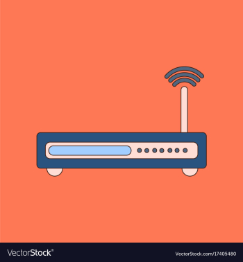 Flat icon on background wi fi modem vector image Flat icon on background wi fi modem vector image