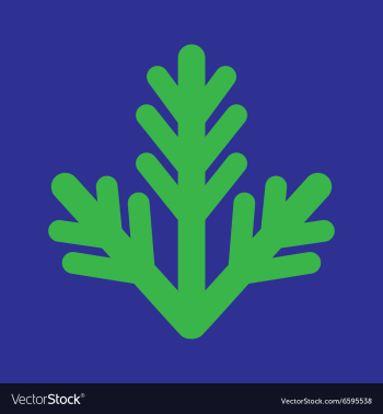 Flat icon on blue background fur-tree branch vector image Flat icon on blue background fur-tree branch vector image