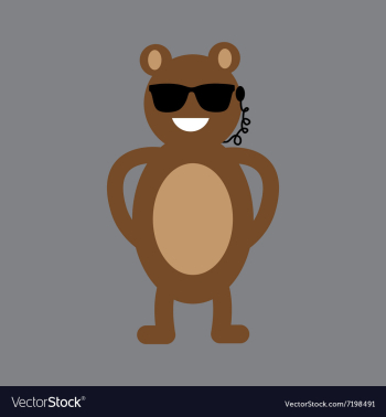 Flat icon on gray background bear cartoon vector image Flat icon on gray background bear cartoon vector image