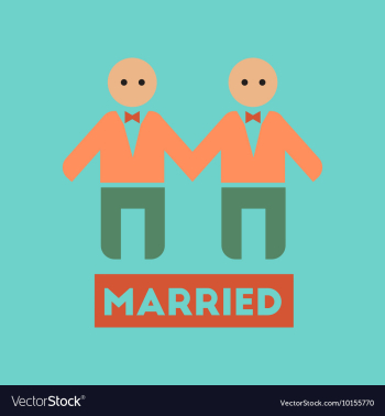 Flat icon on stylish background gay newlyweds vector image Flat icon on stylish background gay newlyweds vector image