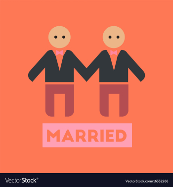 Flat icon on stylish background gay newlyweds vector image Flat icon on stylish background gay newlyweds vector image