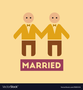Flat icon on stylish background gay newlyweds vector image Flat icon on stylish background gay newlyweds vector image