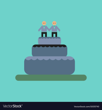 Flat icon on stylish background gay wedding cake vector image Flat icon on stylish background gay wedding cake vector image