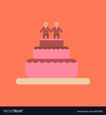 Flat icon on stylish background gay wedding cake vector image Flat icon on stylish background gay wedding cake vector image