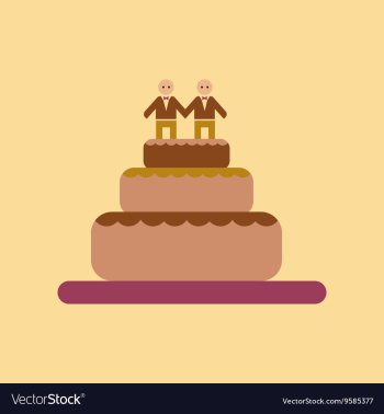 Flat icon on stylish background gay wedding cake vector image Flat icon on stylish background gay wedding cake vector image
